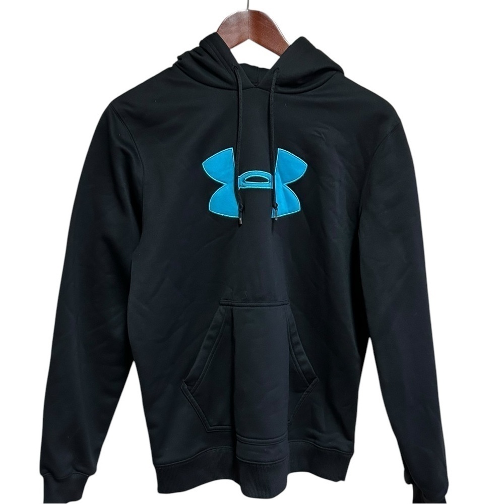 Under Armour Storm Pullover Hoodie Sweatshirt Women’s Size Small Black Big Logo